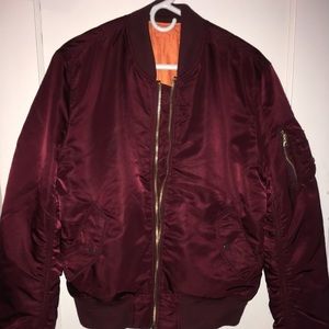 Alpha Industries Bomber Flight Jacket Burgundy (M)